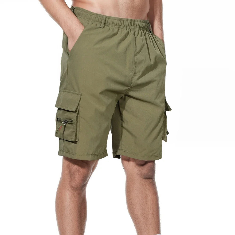 Men's Cargo Shorts Summer Oversized Pants Elastic Waist Large Size Outdoor Jogging Sweatpants Trend Multi Pockets Men Clothes
