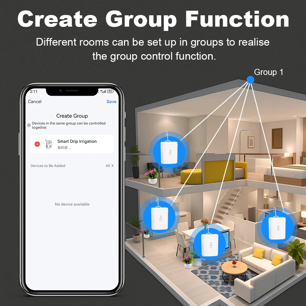 WiFi Intelligent Watering Device Timed Automatic Drip Irrigation System Remote APP Control Auto Watering for Indoor Plants