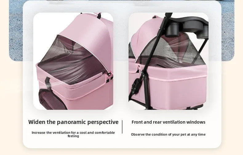 Pet cart Lightweight foldable out Pet cart Small dog cart Separable basket pet carriers and travel gear