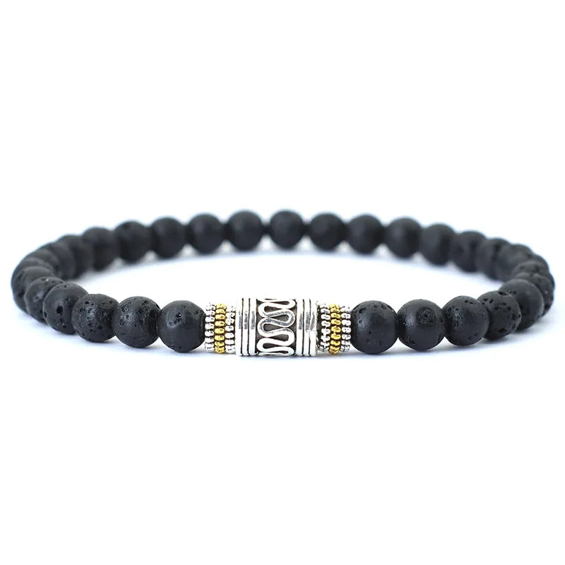 Minimalist 6mm Natural Stone Bracelet Unisex Sanskrit Yoga Meditation Beaded Braclet Lucky Red Braslet Tibetan Buddhist Pulseira
