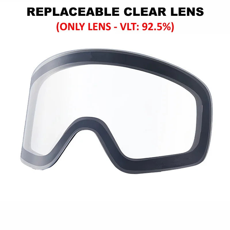 Professional Ski Goggles Adult Frameless Snow Goggles 100% UV400 Anti-Fog Magnetic Replaceable Lenses Snowboard Goggles