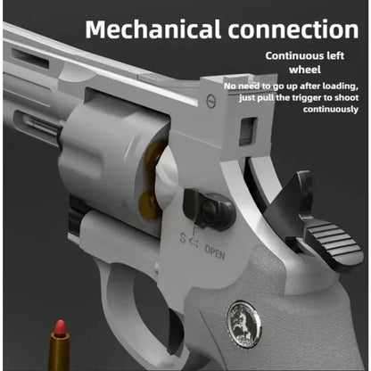 Continuous Fire ZP5 357 Revolver Launcher Toy Gun with Soft Dart Bullets for CS Outdoor Game Fun Gifts for Kids and Adults