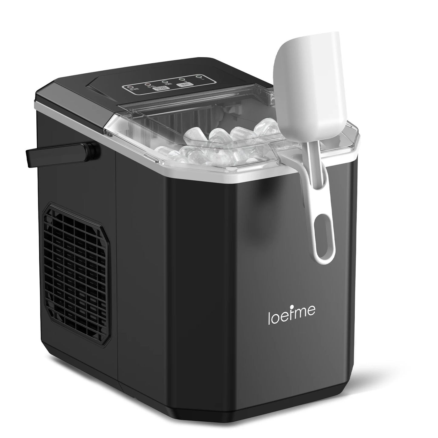 LOEFME Portable Ice Maker 1.4L 12kg/24H Fast Ice Cube Machine Self Cleaning Countertop Ice Maker for Home Kitchen Office Camping RV Party Bar Automatic Ice Making Machine Low Noise Energy Saving Easy Operation Large Capacity