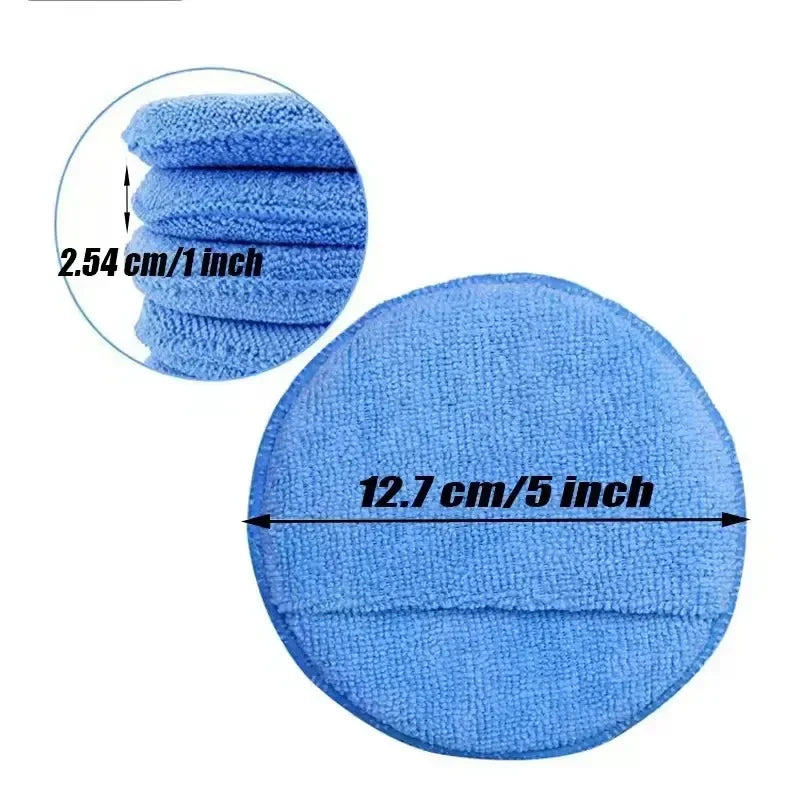 10/1Pcs 5-inches Microfiber Wax Applicator Pad Ultra Soft Car Polishing Sponge with Finger Pocket Auto Care Polish Foam Sponge