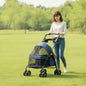 Pet Stroller with Storage Basket 4-Wheel Foldable Pet Stroller Collapsible Breathable for Small Dogs, Outdoor Walks, Travel