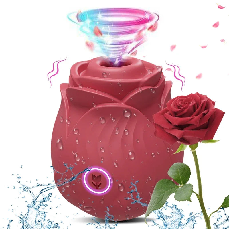 Rose Sucking Sex Toys Dildo Vibrator for Women 3in1 Thrusting G Spot Anal Vibrators Stimulator Female Vibrating Egg Adult Toys