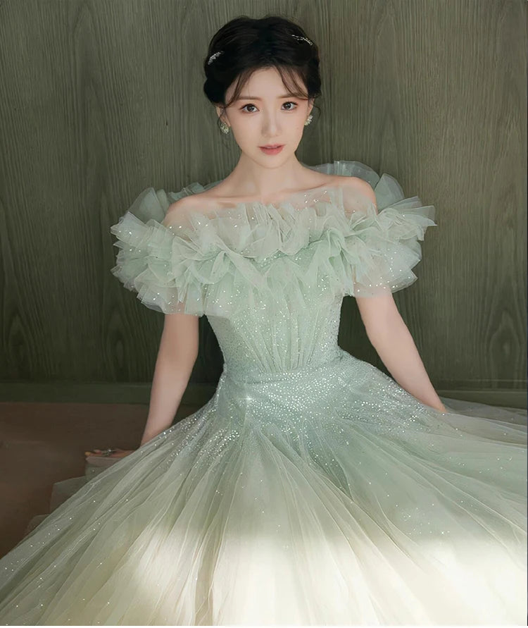 Ele een Evening Gown for Women High-End Luxury Fairy T Performance Host Dr Korean Sle Floral Mid-Waist Slim Fit