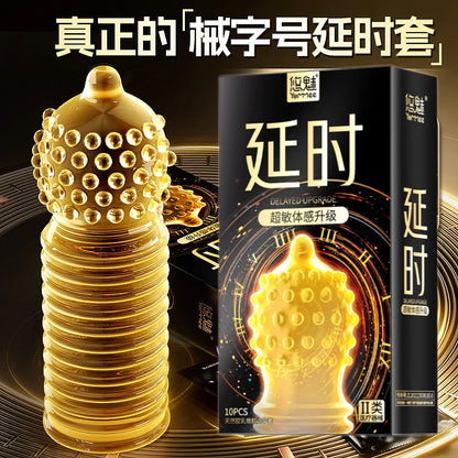 Elasun Condoms With Mustache Mutual Climax Orgasm Ribs Condom For Men Delay Ejaculation G Spot Sex Delay Condom