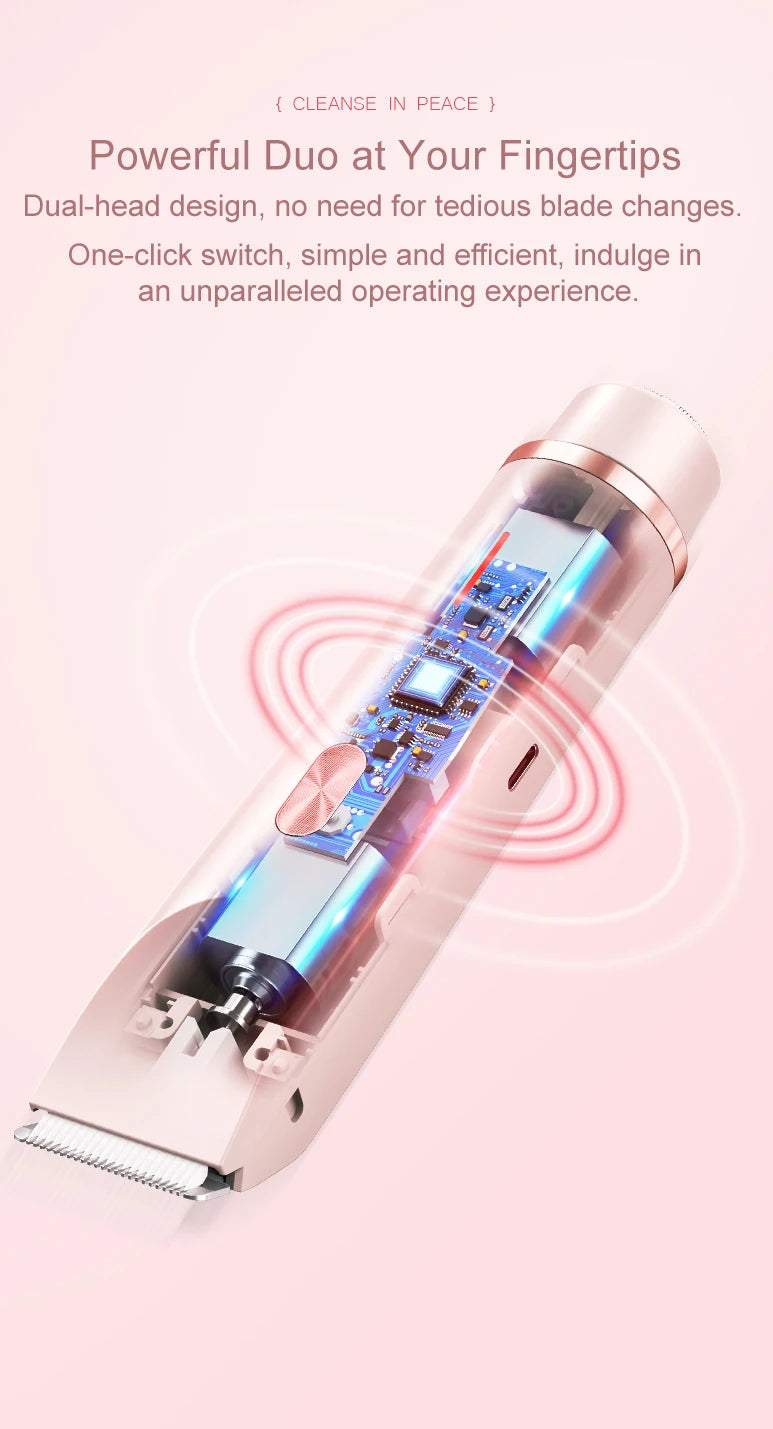 2 In 1 Women Electric Razors Bikini Trimmer Face Shavers Hair Removal for Underarms Legs Lady Body Trimmer Waterproof Painless