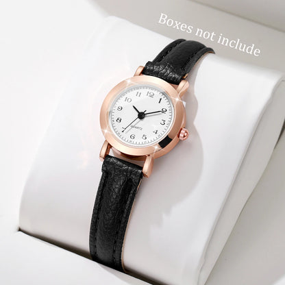 Fashion Small Dial Women Watches Ladies Leather Band Analog Quartz Wristwatch Girls Clock（Without Box）