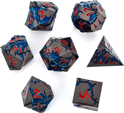 D&D Dice 7 Die Metal DND Dice Set, Weighted Metallic for Dungeons and Dragons Dice Set, Polyhedral D and D Dice Roleplaying Cube