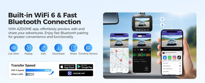 AZDOME Dash Cam GS63H 4K Built-In GPS Wi-Fi Dash Car Camera with Starvis 2.4" Screen WDR Night Vision Car DVR Parking Monito