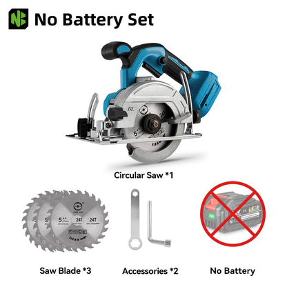 NEWBENY 5 Inch 125MM Brushless Circular Saw Cordless Electric Saw Multifunction Wood Cutting Power Tool for Makita Battery Pin