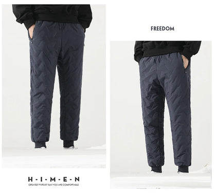 New Fleece Warm Winter Men's Pants Casual Thicken Joggers Pants for Men Thermal Padded Trousers Black Sweatpants Men Waterproof
