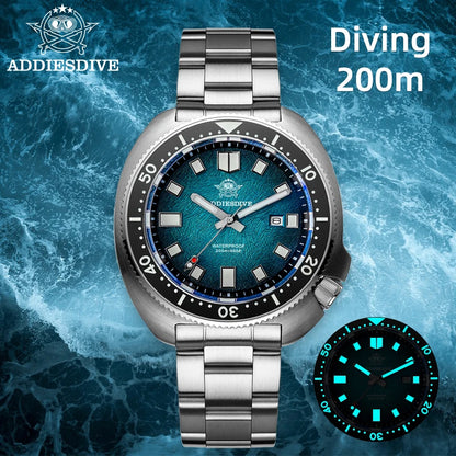 ADDIESDIVE Men Watch Sapphire Glass AR Coated Quartz Watches Luminous 200m Waterproof Turtle Diver Watch Reloj Hombre AD2511