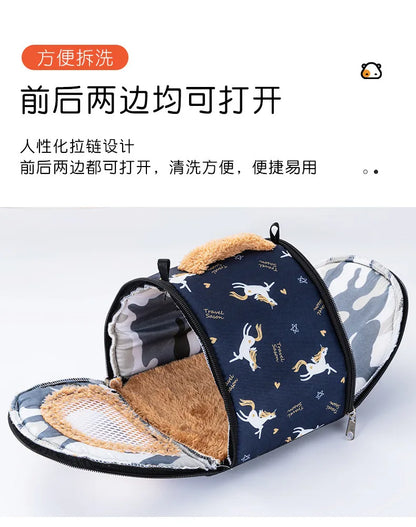 Hamster Warm Bed Portable Small Pet Cotton Nest for Hamster Sugar Glider Squirrel Guinea Pig Breathable Carry Bag