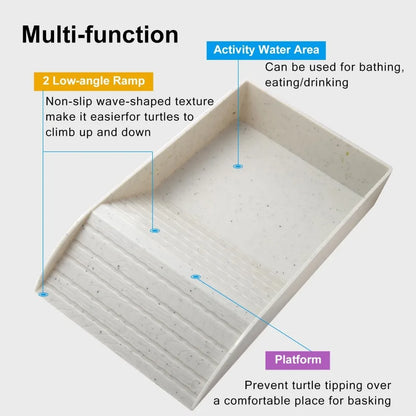 Turtle Bathing Pool Feeding Dish Durable Reptile Water Bowl for Box Turtles Frogs and Pets Easy to Clean Habitat Accessory