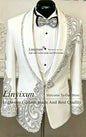 Designer Style Sparkling Diamond Men Suits For Wedding Prom Blazers Outfits 3 Pieces Groom Tuxedos Customized trajes para hombre