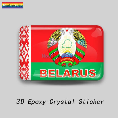 3D Dome Sticker Belarus Flag National Emblem Shield Car Motorcycle Helmet Laptop Vinyl Waterproof Stereo epoxy resin Sticker