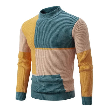 New Autumn and Winter Casual Warm Neck Sweater Knit Pullover Tops  Man Clothes