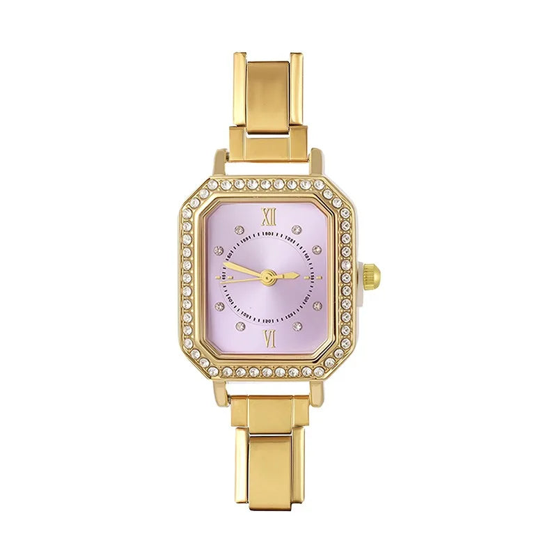 Fashion Colorful Dial Square Stainless Steel Women Watch Head Fit 9mm Bracelet For Party Friend Wife Birthday Jewelry Gifts