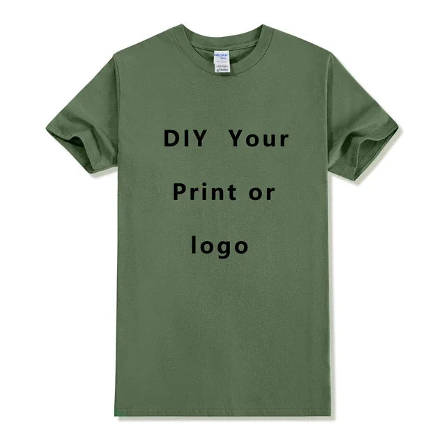 EU size 100% pure cotton custom T-shirt front and back team school uniform store logo text photo for men's personalized high-end