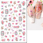 3d Nail Art Decals Elegant White RoyalBlue Roses Flowers Adhesive Sliders Nail Stickers Decoration For Nail Manicure