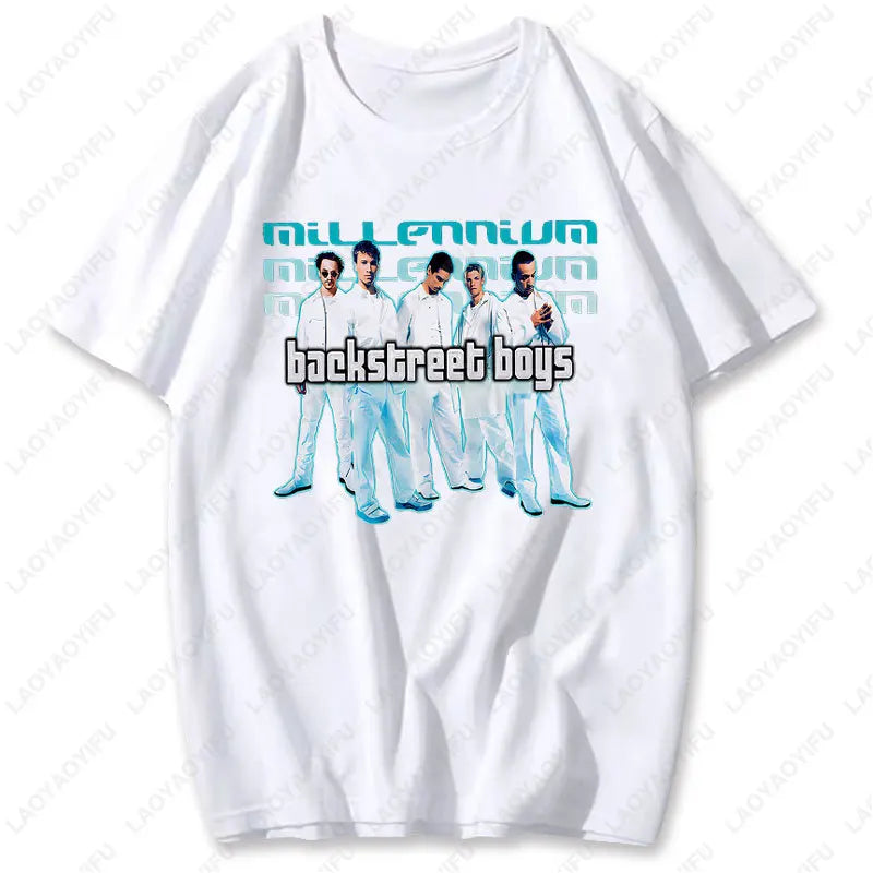 Backstreet Boys Millennium Tour Music Vintage Tshirt Men Women Hipster Popular Tops Summer Fashion Streetwear Unisex Tees Gift