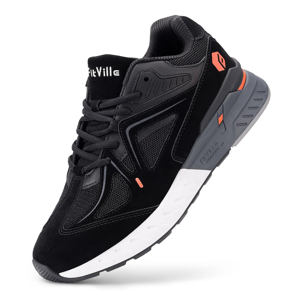 FitVille Men's Extra Wide Orthopedic Walking Shoes, Arch Support Lightweight Non Slip Running Sneakers, Pain Relief Footwear for Flat Feet, Plantar Fasciitis & Severe Heel Pain