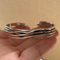 100% Solid 925 Sterling Silver Metal Bracelet for Women Vintage Handmade Simple Retro Black Stone Bracelet Birthday Gift Party