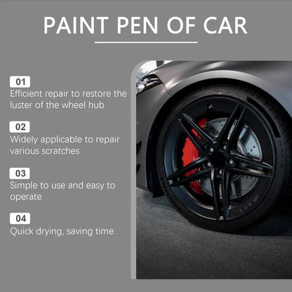 3pcs Black Alloy Wheel Scratch Repair Pen Set Professional Car Rim Scuff Remover DIY Touch-Up Paint Kit for Gloss Black Wheels