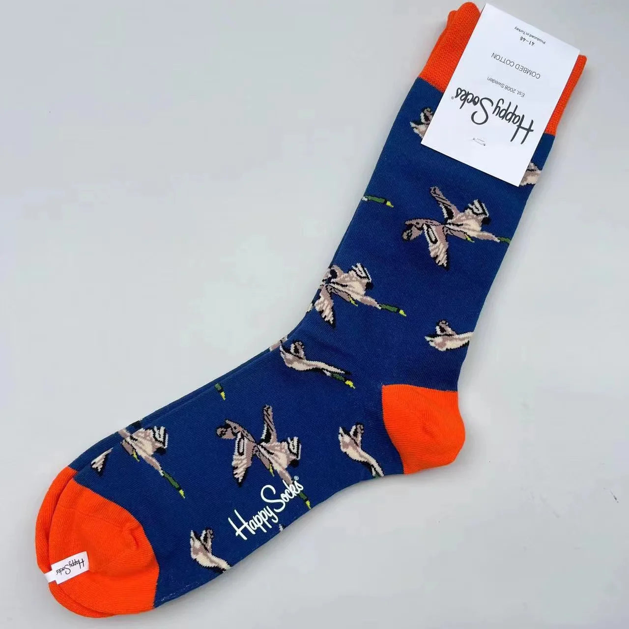 Happy Socks Men's Mid-tube Socks Four Seasons Pure Cotton Classic Socks SIZE 41-46