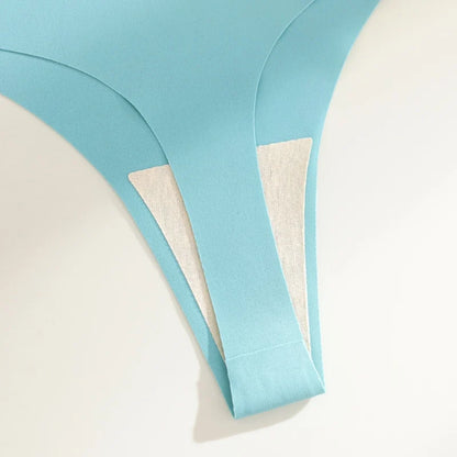 8PCS/Set Women Seamless Ice Silk Thongs Panties Female G-String Breathable Underwear V Waist Sexy Lingerie Ultra Thin Bikini