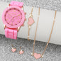 5/6PCS Women Watches Fashion Silicone Band Women Quartz Watches Jewelry Set Reloj Mujer Girls Clock Gift (Without Box)