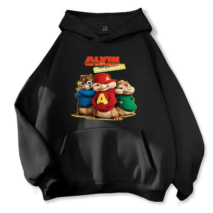 2025 Fashion Unisex Casual Sportswear Women's Hoody Alvin Chipmunk Halloween Costume Women's Pullover Fashion Trend