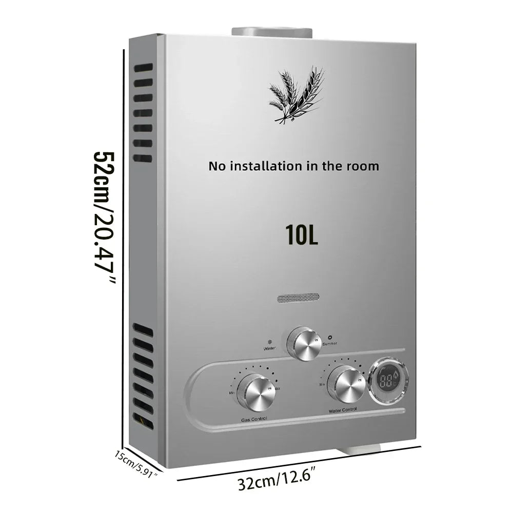 VEVOR LPG Liquefied Petroleum Gas Water Heater 6L 8L 10L 12L 16L 18L Liquefied Petroleum Gas Propane Butane Water Heater