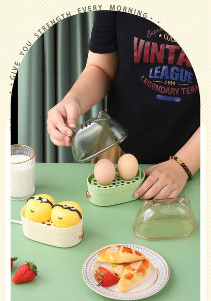 DMWD 120W Electric Egg Boiler Poacher Automatic Power Off Mini Breakfast Machine Egg Cookers 2 Eggs Portable Food Steamer 220V
