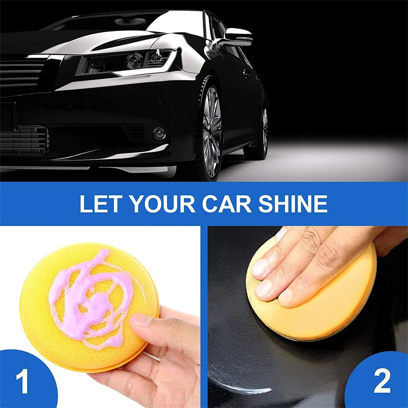60-12PCS Car Waxing Polish Wax Foam Sponges High Density Detailing Applicator Pad Soft Sponge Detail Washing Car Cleaning Tool