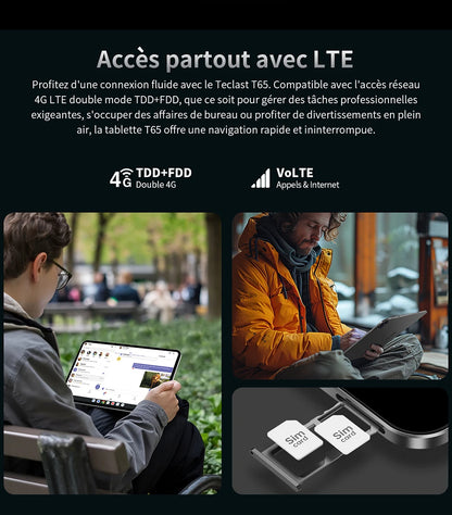 Teclast T65 Android 16 Tablet 13.4 inches 120Hz Max. 26GB RAM 256GB ROM T7280 8 cores 1920x1200 4G LTE 13MP + 5MP 10000mAh
