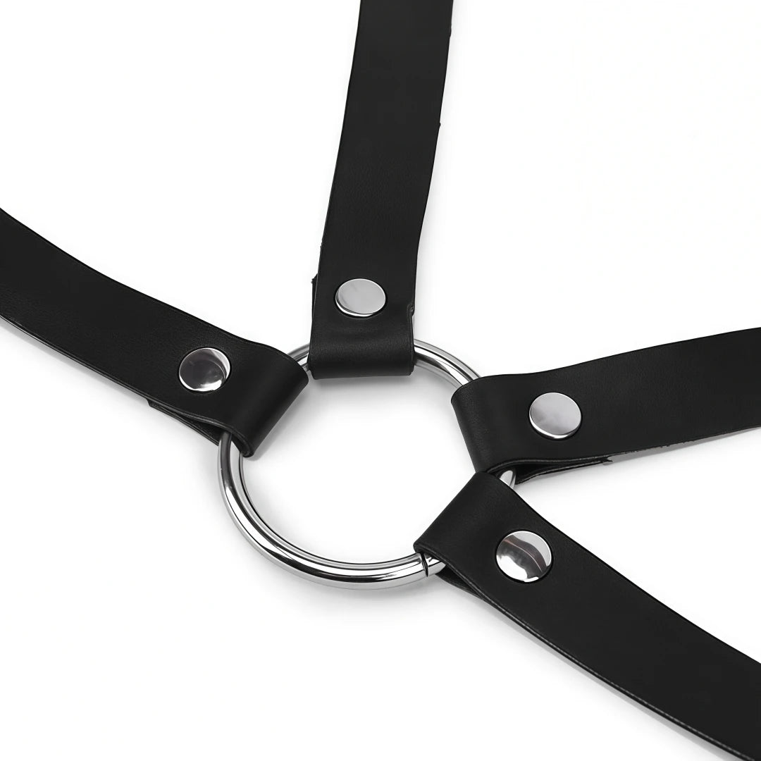 Gothic Leather Cat Mask Body Harness Set Women Erotic Bondage Lingerie BDSM Fetish Masquerade Cosplay Party Costume Accessories