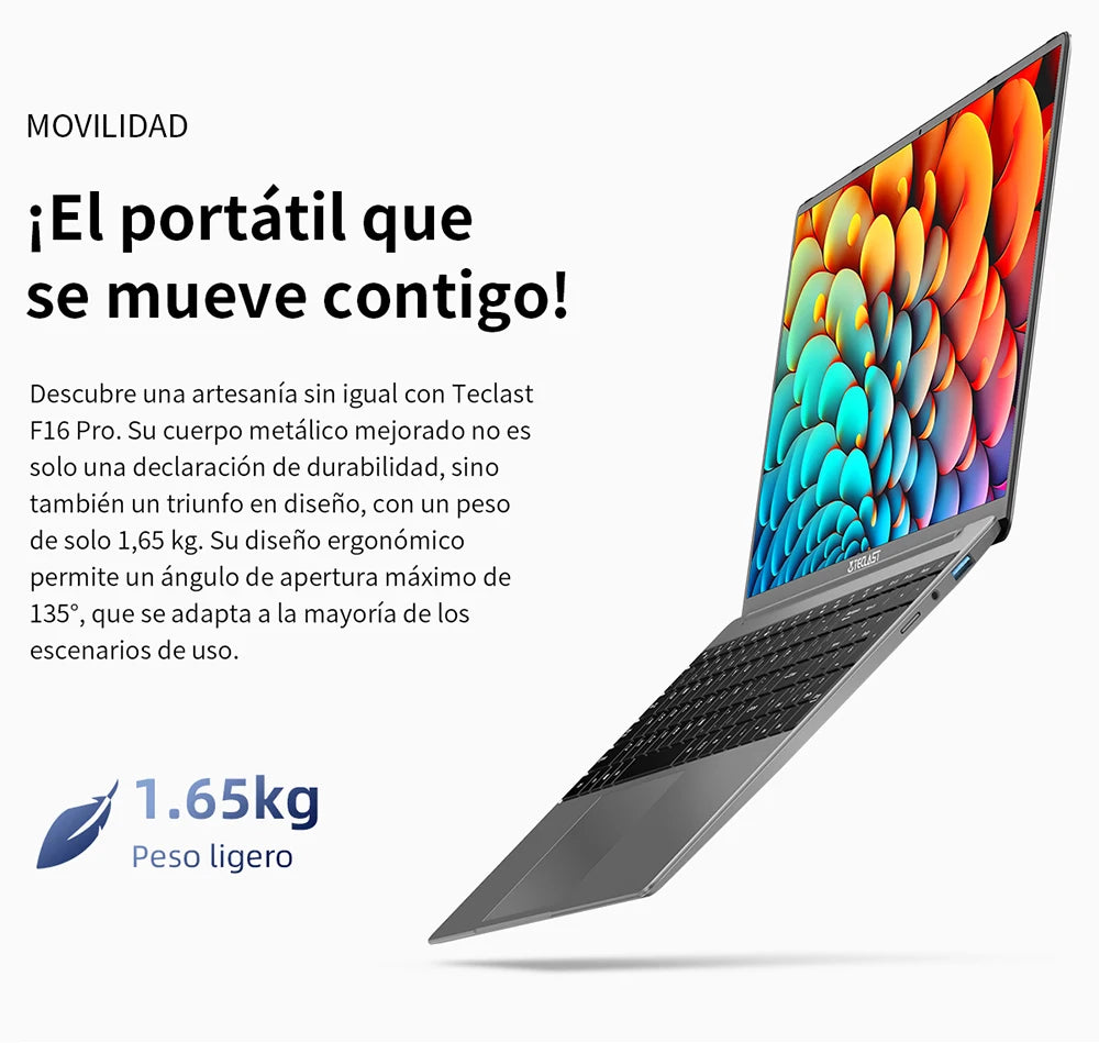 Teclast F16Pro Laptop 15.6 Inches, Backlit Keyboard, for Intel N95, 16Gb Ram 512Gb Rom, 1920X1200 Fhd Ips, Compatible with Mini-Hdmi