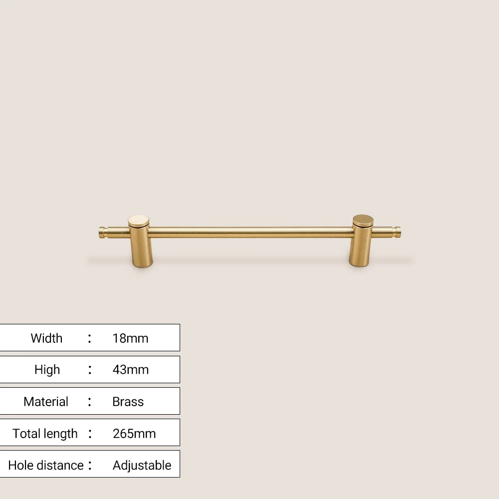 Brass long handle Nordic pure copper modern pulls simple gold light luxury pulls cabinet adjustable long handle cabinet handle