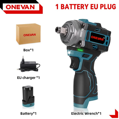 ONEVAN 500N.M Brushless Electric Impact Wrench Handheld Cordless Electric Screwdriver Wrench Power Tool With Lithium-Ion Battery