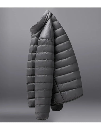 Men's Stand-Collar Hooded Lightweight Down Jacket for Winter - 90% Duck Down, Sporty, Warm & Versatile (Couple Style Available)