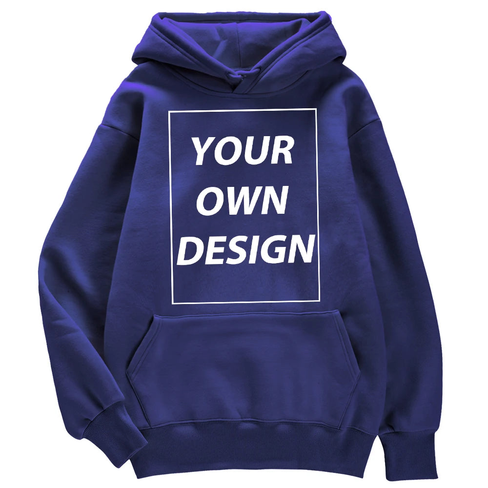 Customized DIY Print Men Woman Autumn Winter Hoodies Casual Classic Pullovers Simple Comfy Streetwear Soft Warm Sports Clothing