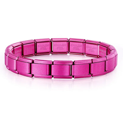 GEMOSA 9mm Width Italian Charm Bracelet Fashion Stainless Steel Bangle Elastic Link Chain High Quality Factory DIY