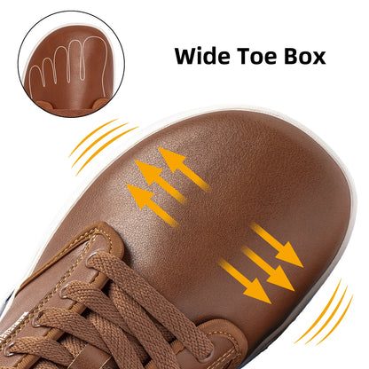 HOBIBEAR Unisex Wide Barefoot Shoes Women Men Zero Drop Minimalist Sneakers Artificial Leather Trail Walking Shoes