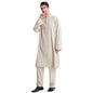 Muslim Men Jubba Thobe 2 Pice Set Top with Pant Mens Abaya Long Islamic Eid 2025 Ramadan Long Robe Saudi Wear Caftan Dubai Arab