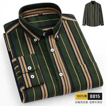 The new 10XL and 11XL oversized Oxford fabric men's shirt is 100% pure cotton, fashionable, casual and business without ironing