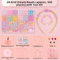 24 Grid DIY Handmade Beaded Kit Toy Creative Colorful Beads Bracelet Making Kit Kawaii Candy Color Beads Toys for Children Girl